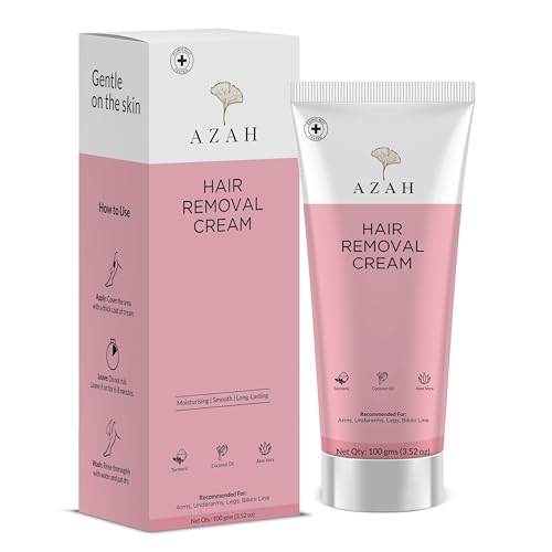 AZAH Facial Hair Remover for Women | Hair Removal Cream for Women, Normal Skin – 100g | Suitable for Legs, Underarms, Bikini Line, Arms | Long Lasting Smoothness than Razors | Dermatologically Tested
