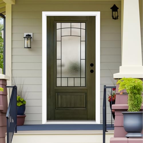 Exterior Fiberglass Door 36x80 Left-Hand Inswing