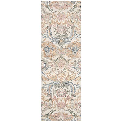 Safavieh Micro-Loop Collection Runner Rug - 2'3" X 7', Ivory & Blue, Handmade Wool, Ideal For High Traffic Areas In Living Room, Bedroom (Mlp901M) #TOP16
