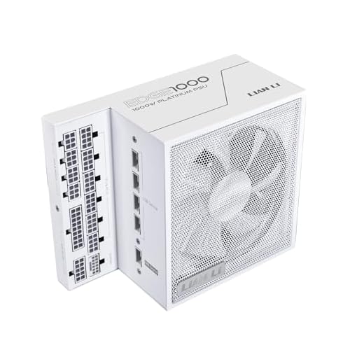 Lian Li Edge Series-1000W Full Modular Power Supply-80 Plus Platinum-ATX 3.0, 3.1-PCIE 5.1-L-Shape Design for Dual Chamber Case-120mm FDB Fan-Supports up to 4X USB Devices-White (EG1000WE.US)