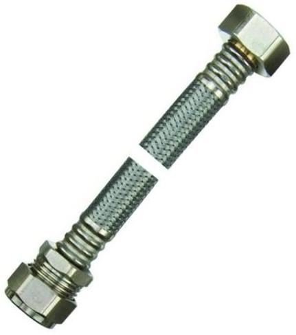 WRAS 22mm x 3/4" Large Bore Flexible Tap Connector - 900mm, Copper, 22mm x 3/4 inch