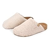 PERLETTI Ciabatte Donna Invernali con Pelo - Pantofole Casa Autunno Inverno Comode Calde Leggere Chiuse - Ciabatta Comfort Ragazza con Suola Antiscivolo e Tallone Imbottito (Bianco Crema, 39)