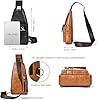 Hjkiopc Sling Bag for Men,Leather Chest Bag with Adjustable Strap,Waterproof Shoulder Bag,Casual Lightweight Bag,Crossbody bag for Hiking,Cycling,Travel,Camping (Black) #1