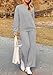 PRETTYGARDEN Womens 2025 Fall 2 Piece Outfits Long Sleeve Pullover Tops Wide Leg Pants Matching Lounge Sets Fashion Clothing (Light Grey,X-Large)
