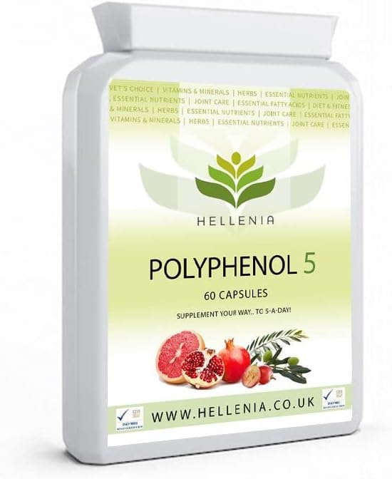 Hellenia Polyphenol 5 | 5-a-Day Fruit & Veg Dietary antioxidants - 60 Capsules