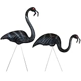 PMU Halloween Flamingos - Large Flamingo for Lawn & Yard Ornaments - Perfect Decor for Halloween, Home, Yard, Lawn, Spooky Graveyard Decorations - Halloween Black