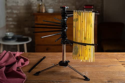 Marcato Atlas Pasta Drying Rack, Tacapasta, Made In Italy, Collapsible, 18.5 X 2.75-Inches, Black #TOP1