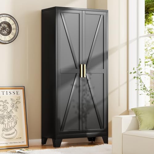 Baborokic 71H Tall Metal Storage Cabinet with 2 Doors and