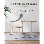 TIQLAB Electric Height Adjustable Standing Desk 47.2×23.6 inch, Sit Stand Desk with Splice Board, Memory Controller, White Frame & Maple Top Computer Workstation for Home Office - Image 4