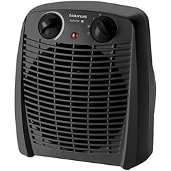 Primer Ventilador Electrico Taurus Alpatec New Gobi - Calefactor, 2000W, 2 intensidades, función ventilador, termostato regulable, protector térmico de seguridad, piloto luminoso, asa de transporte, hasta 20m2, negro