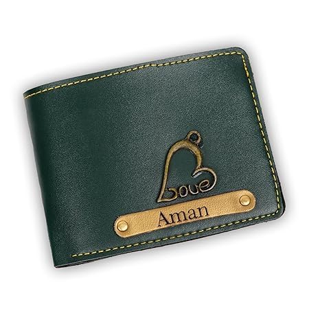Customized Wallets for Men's | Leather Purse for Boys or Men | Personalized Gifts for Birthday or Anniversary (Pack of 1) (Green)-image-36
