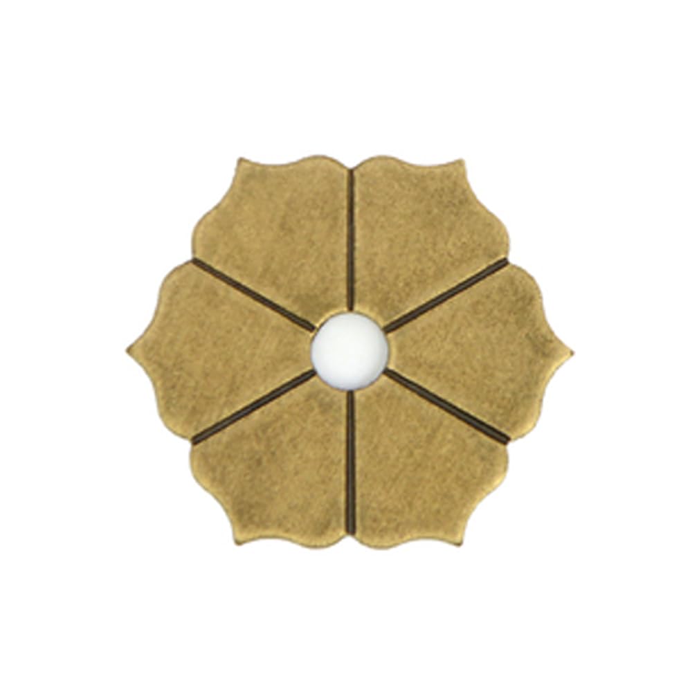 Tiazza Bronze 10Pcs Petal Shape Brass Backplate Washers Classical Furniture Decoration Gasket Brass Hardware Accessories (, 3.5Cm)