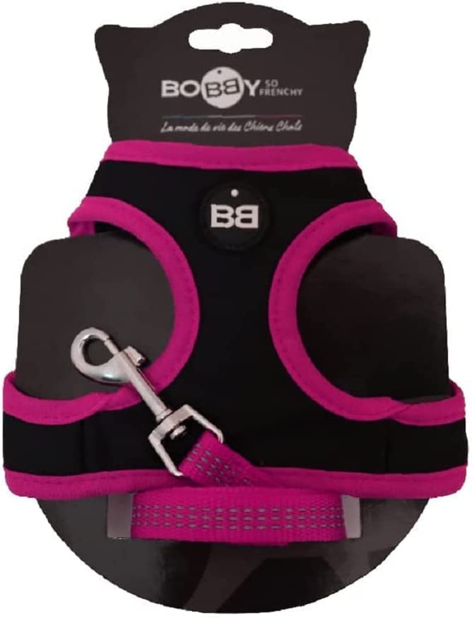 Bobby Extra Small Cat Harness Set, Fuchsia, 3-6 KG, Reflective, Machine Washable, Comfortable, Safe Night Walks - Image 3