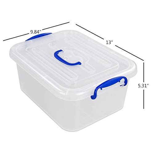 Leendines 8 Liter Clear Plastic Storage Bins, 2 Packs Storage Boxes With Lids #TOP2