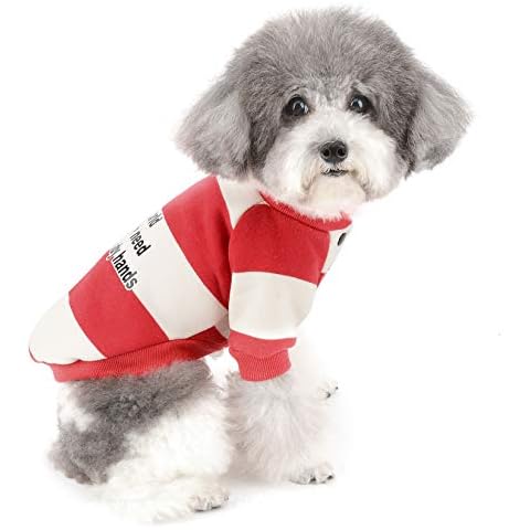 ZUNEA Small Dog Striped Sweatshirt Coat Cover