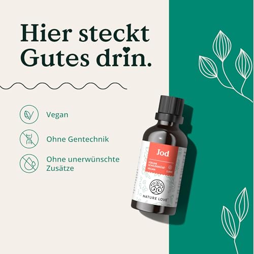 NATURE LOVE® Jod Tropfen - 150µg 50ml - alkoholfrei und vegan - geschmacksneutral, hoch bioverfügbar - hochdosiert & laborgeprüft 4