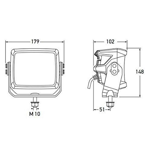 HELLA 1GA 996 197-001 LED-Arbeitsscheinwerfer - RokLUME 380N Zeroglare - 24V - 7800lm - Anbau/Bügelbefestigung - stehend… – Bild 4