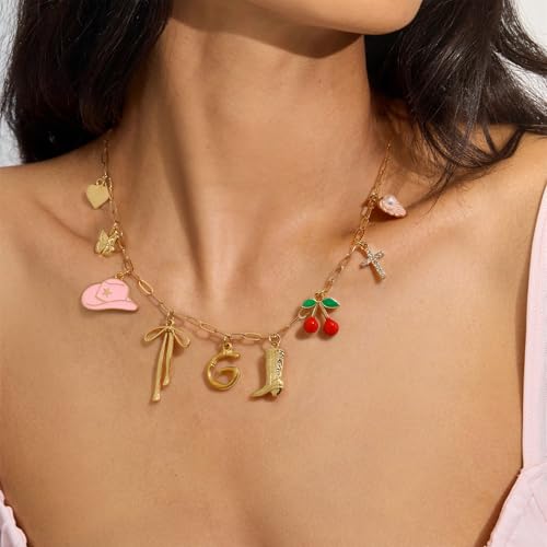 Collier chaîne en trombone finition 14 carats et breloques de plage - 5