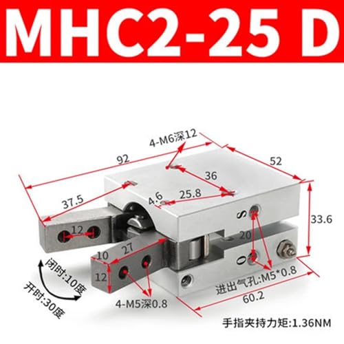 Pinza neumática angular MHC2-25D para robots industriales 3