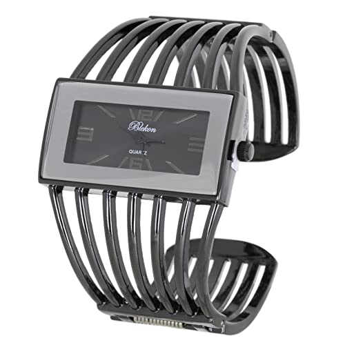 Montre pour femme rectangulaire robuste et élégante en acier gris classique