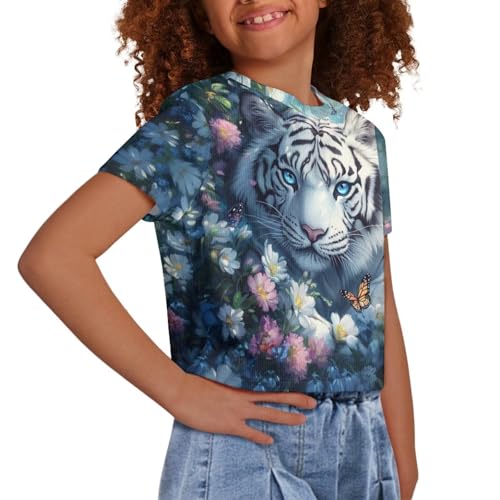 Kids T Shirt Short Sleeve Crop Tops for Girls Summer Clothes Pullover Tees Shirt 5-144