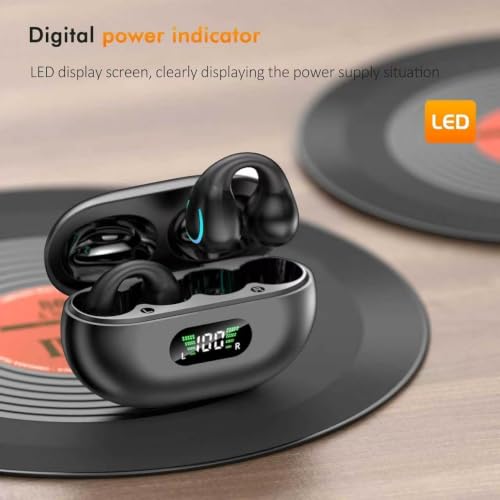 Open Ear Bone Conduction Headphones Bluetooth 6.1 Wireless Clip On Earbuds - image 6