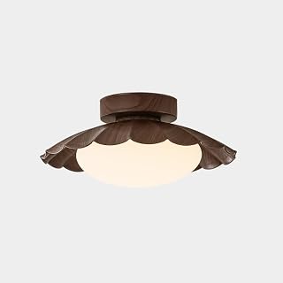 Lámpara de techo industrial retro semiempotrada, LED, 12 W, luz variable de tres colores, pantalla de hierro inoxidable (marrón).