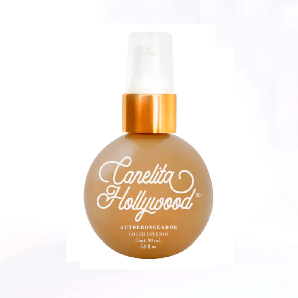 Canelita Hollywood autobronceador, Natural Glow Instant Sun Body Cream Lotion, Sunless Body Self-Tanner, No fake Tan smell, No Orange Pigment, Natural Looking, 3.0 fl oz (Instense Glow)