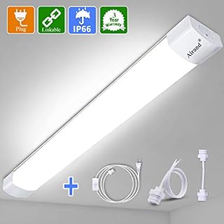 Utility LED Shop Light Fixture 2FT 4FT with Plug, Airand Waterproof Linkable LED