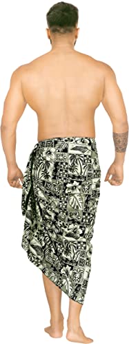 LA LEELA Men's Beach Cover Up Swim Sarong Wraps3