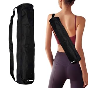 Yoga Mat Bag Large with Carrying Strap,Yoga Pilates Mat Bag,Lightweight Long Pilates Bag with Full Zipper,Portable Oxford Yoga Mat Bag,Storage Pockets Yoga Mat,Adjustable Strap,Easy Access,72x16Cm