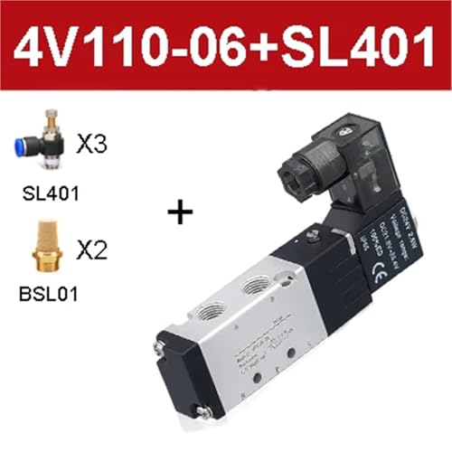 Electrovanne de precision 4V110-06 avec connecteur LED SL401 et corps robuste - 3