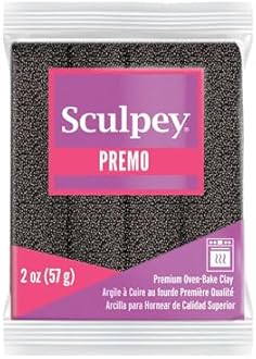 Sculpey Premo™ Polymer Oven-Bake Clay, Twinkle Twinkle Black Glitter, Non Toxic, 2 oz. bar, Great for jewelry making, holiday, DIY, mixed media &more. Premium clay perfect for clayers and artists.