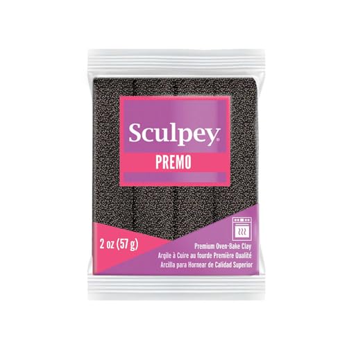 Sculpey Premo™ Polymer Oven-Bake Clay, Twinkle Twinkle Black Glitter, Non Toxic, 2 oz. bar, Great for jewelry making, holiday, DIY, mixed media &more. Premium clay perfect for clayers and artists.