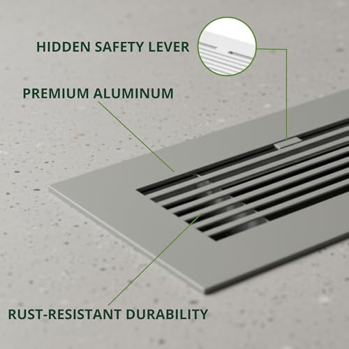 Grille d'aération de sol pour salon et chambre avec registre ajustable - 7