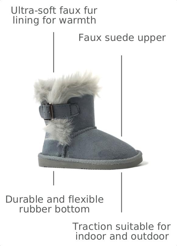 Image of REDVOLUTION Kids Boots Toddler Girls Cute Butterfly Bow | PomPom PU leather Boot (Toddler /Small Kid)