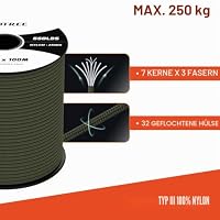 Brotree Paracord 550 4mm 15M 100% Nylon Seil Schnur Typ III mit 7 Stränge – Ansicht 3