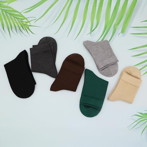 Image of Womens Viscose Bamboo Crew Socks Thin Casual Ultra Soft Colorful Above Ankle Socks Breathable Comfortable 3 /6 Pairs