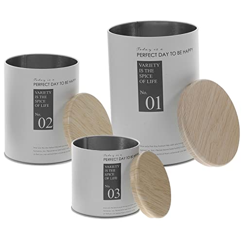 CIYODO 3piezas Latas Selladas Hierro Rústico Para Azúcar y Té Para Cocina Material