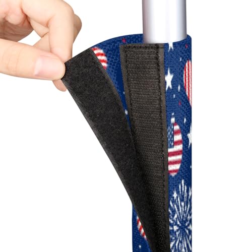 Image of Pardick Refrigerator Door Handle Covers Set of 2, Patriotic Fridge Handle Cover Washable Fridge Dishwasher Door Spring Decor Protector Handle Cover, Keep Your Kitchen Appliance Clean