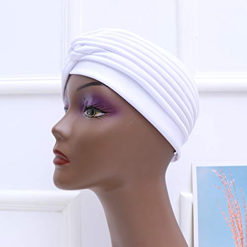 Lurrose – 5 peças de boné elástico com estampa de turbante e cabeça de algodão Bennie para mulheres