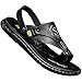 Xinduoyu Men's Summer Flat Sandals - Fashionable Outdoor Casual Slides Lightweight & Breathable (10,Black)