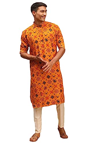 Kurta imprimé crème homme pour vos soirées de fête en famille