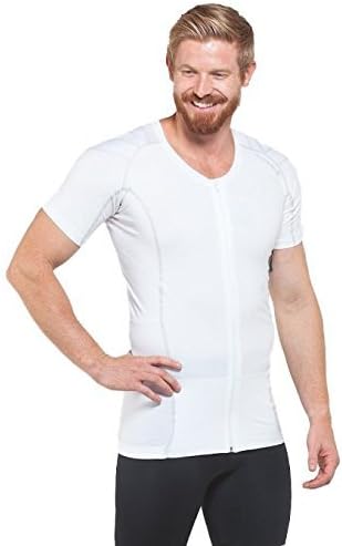 AlignMed Mens Posture Shirt® 2.0 - ZIPPER (Medium, Black/Black)