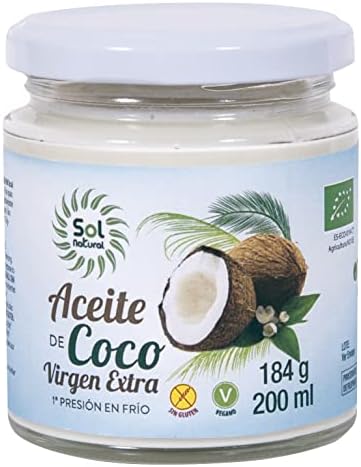 SOLNATURAL Aceite de Coco Virgen Extra Pequeðo Bio 200 ml, 400 g