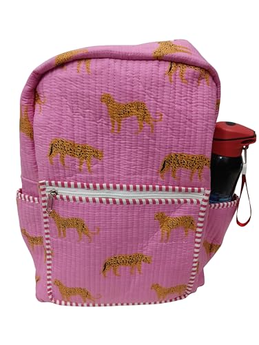 Image of Doraya Cotton Quilted Unisex Backpack Hand Block Floral Printed Design Stylish Eco-Friendly Bag for School, Travel, and Everyday Adventures