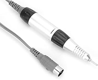 مثقب كهربائي احترافي للأظافر، مع سلك حلزوني، أسود وفضي، لتنظيف وتلميع الأظافر