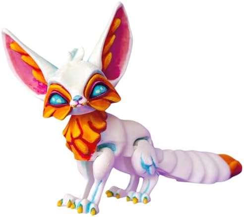 Colorful Fennec Fox Collectible Figurine - Unique Art Desk Accent for Home Decor and Gift Display - 3D Printed in Canada image 4
