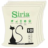 Siria 40L-Lettiera per Gatti Vegetale e Agglomerante-Set 4 sacchi da 10 Litri