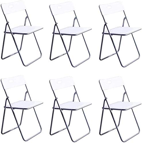 Chaise de table d'ordinateur de bureau blanche pliante en métal et plastique lot de 6